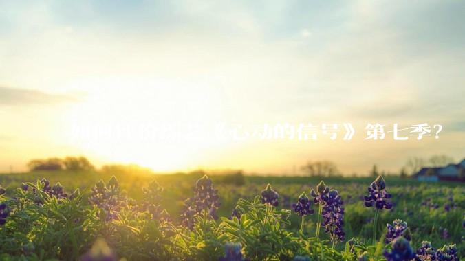 如何评价综艺《心动的信号》第七季？